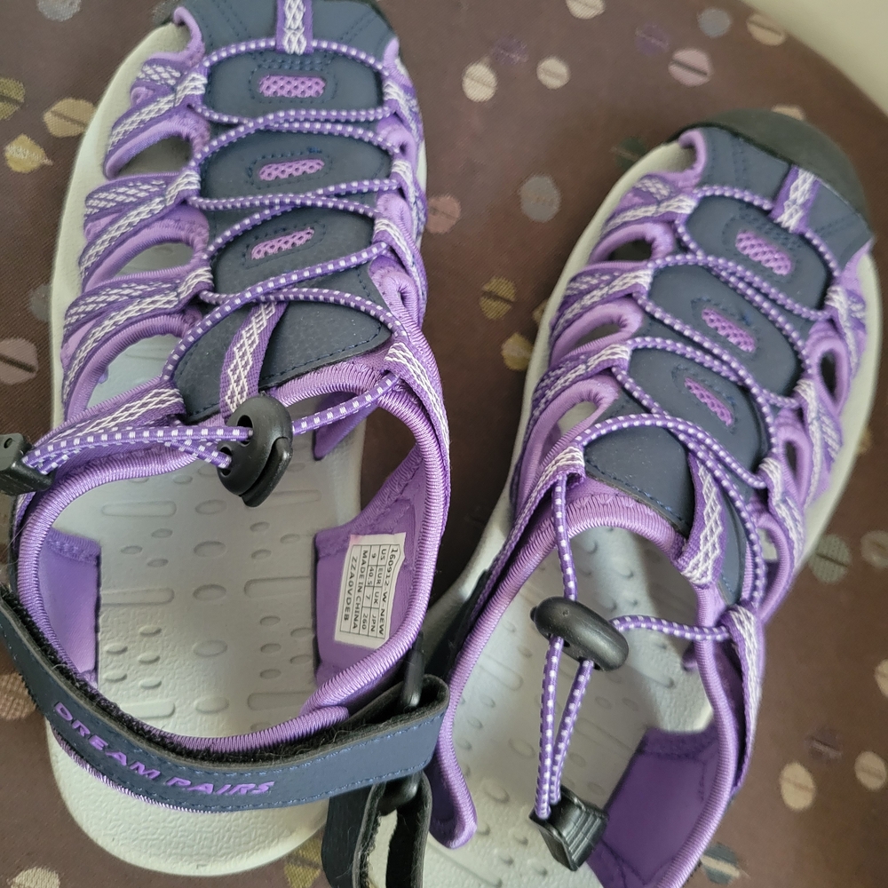 Purple and Gray Sandals